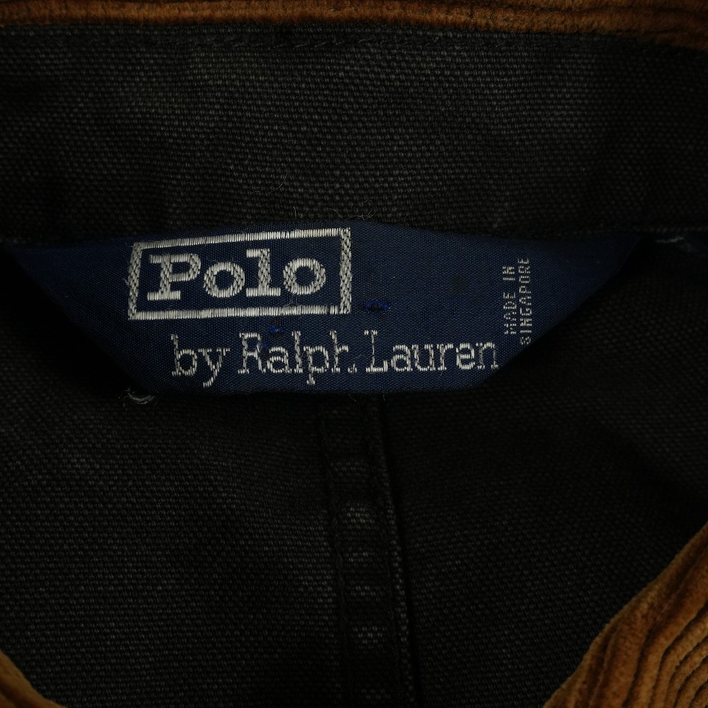 VTG Polo Ralph Lauren Chore Jacket Mens XL Black Canvas Corduroy Trim Utility - Picture 9 of 13